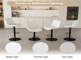 Swivel Bar Stools with Adjustable Height , Backrest, and Soft Knit Fabric - Ideal W2699P360246