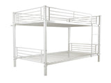 Iron Bed Bunk Bed with Ladder for Kids Twin Size White 35435386