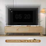 Boho TV Stand for TVs up to 80'' , Modern Farmhouse Media Console, Entertainment Center with Solid N710P222775P