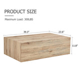 ZUN Modern MDF coffee table with wood texture pattern -39.3x23.6x11.8 inches - stylish and durable W1151P173268