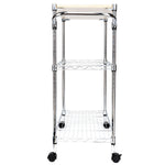 ZUN 3-Tier Rolling Kitchen Trolley Cart Steel Island Storage Utility Service Dining 15773870