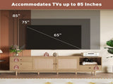 Boho TV Stand for 65, 75, 85 Inch TV, Entertainment Center with Open Storage and Drawers, Modern 79553156