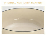 Cast iron 6QT cooking pot - ceramic white - comes with two silicone gloves - Enamel pot 98601897