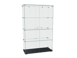 4-Tier Glass Display Cabinet with 5 Dynamic LED Modes, Double Doors & Fixed Shelves for Easy Access, W2700P353067