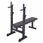 ZUN Adjustable Folding Multifunctional Workout Station Adjustable Workout Bench with Squat Rack - balck W2181P151926