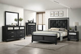 1pc Luxury Glam Five Drawer Chest with Two-Toned Drawer Black Finish Shimmering Accents B011P234293