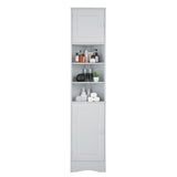 Multi-Functional Corner Cabinet Tall Bathroom Storage Cabinet with Two Doors and Adjustable Shelves, WF530911AAE
