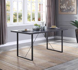Grey Oak and Black Dining Table with Sled Base B062P186433