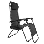 ZUN Infinity Zero Gravity Chair Pack 2, Outdoor Lounge Patio Chairs with Pillow and Utility Tray 96615684