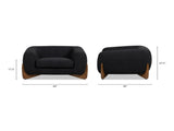 Alpine 44" Sherpa Arm Chair, Ebony Black Boucle B2719P238342