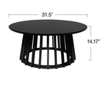 ZUN Round Coffee Table Set of 2, Grille Molding, Suitable for Bedroom, Living Room, Balcony W688116886