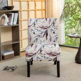 Capa Print Fabric Armless Contemporary Accent Chair, Purple Floral T2574P205964