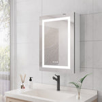 ZUN 20 X 28 inch Bathroom Medicine Cabinet with Mirror Wall Mounted LED Bathroom Mirror Cabinet with W173894722