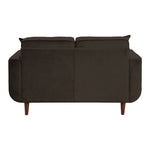 ZUN Mid-Century Modern Chocolate Hue Velvet Upholstered 1pc Loveseat with 2 Pillow Classic Living Room B011P183629