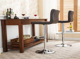Swivel Faux Leather Adjustable Hydraulic Bar Stool, Set of 2, Brown T2574P164840