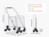 45L Stair Climbing Grocery Cart with 360&deg Swivel Wheels, Foldable and Lightweight Utility Cart 43773425