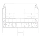 Metal House Bed Frame Twin Size with Slatted Support No Box Spring Needed White 77841896