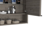Medicine Cabinet, One Open Shelf, Three Interior Shelves, Light Gray B097133185