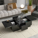 ZUN Coffee Table 2 large Hidden Storage Compartment, Extendable Cocktail Table 68635646