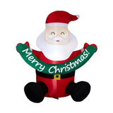 5.8FT Lighted Christmas Inflatable Decoration, Inflatable Santa Claus Holding Banner, Funny Blow Up 24353622