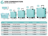 Luggage Sets 6 Piece with Duffel Bags, Hardside Expandable Suitcases with Spinner Wheels TSA Lock, W3412P391676
