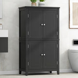 ZUN Elegant Bathroom Floor Storage Cabinet, Bathroom Storage Unit, Freestanding Cabinet with 4 Doors, N725P188461B