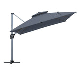11FT Patio Umbrella Outdoor Square Double Top Umbrella in Gray T3609P347438