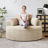 50"L Corduroy Sponge single sofa,No Assembly Required,Fluffy Modern Sleeper Chair for Living room, W834P337431