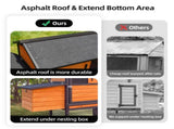 brownblack Wooden Chicken Coop, Large Outdoor Hen House with Run and Nesting Box Poultry Cage, W2326P481095