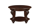 22'' Retro Round End Table,Solid Wood Sofa Side Table with Shelf,Living Room Corner Table Easy W1202P164015