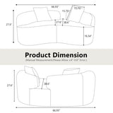 66.93 Inch Curved Loveseat Grey Full Compression Sponge Sofa, Teddy Velvet Fabric, No-Assembly W3612P332116