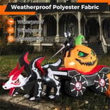 9 Feet Halloween Inflatable LED Lighted Carriage with Pumpkin and Skeleton Dragon 37738258