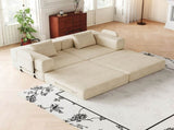 72.4 inch convertible sofa bed, corduroy fabric sofa with two side storage pockets and two cushions, W3505P355570