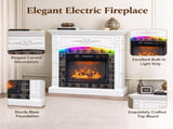 White Paint, 110*34.5*93cm, MDF with carved middle section & LED light strip, for 18in fireplace 29535199