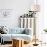 Floor Lamp Living Room with Beige Lampshade, Standing Lamp Tall Industrial Floor Lamp Reading W1592P188560