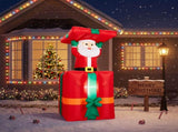 Rising Santa with Gift Box Inflatable 3.6ft, 190D Polyester Christmas Yard Decor with 2 LED Lights, 31245621