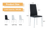 ZUN Grid armless high backrest dining chair, black chair and 6-piece set of electroplated metal legs, W1151107275