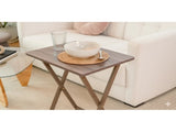 5-Piece Rubberwood Folding TV Tray Table Set of 4 with Storage Rack, Rustic Gray 64887984