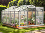 6x10ft Hybrid Polycarbonate Greenhouse Silver 17543240