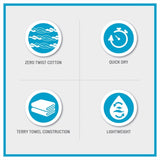 100% Cotton Quick Dry 12 Piece Bath Towel Set B03595009