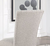 ZUN Unique Contemporary Gray Boucle Fabric Set of 2pc Dining Chairs Black Wooden Legs Parson Side Chair B011P234754