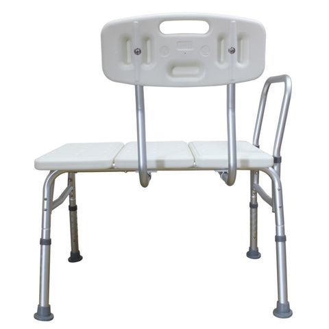 ZUN Medical Bathroom Safety Shower Tub Aluminium Alloy Bath Chair Transfer Bench with Wide Seat White 01598497