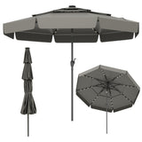 10 foot terrace umbrella with solar powered LED lights and multi-layered ventilated roof 19320270