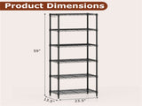 6-Tier Heavy-Duty Metal Wire Shelving, 900LBS Total Capacity Storage Rack with Adjustable Shelves, 37464144