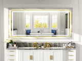 60x36" Gold Eco-Friendly Silver Mirror Dual LED Light Strips Front and Back LightingUnable ship on 49898287