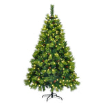 ZUN 6FT Grass Green Christmas Tree, Large Branches Pine Tree, Pre-Lit Set with Tree & Garland & Wreath, 97534144