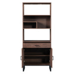 ZUN 75.9"Modern Open Bookshelf with Doors, Bookcase with Storage drawer and LED Strip Lights,Free 20340850