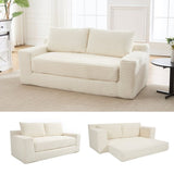 Loveseat Sofa Bed with Memory Foam & Steel Frame - No Assembly, Convertible 2-in-1 Design, Corduroy W2959P278432