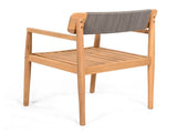 CREATIVE BRAIDED ACACIA WOOD OUTDOOR DINING CHAIRS WITH ARMRESTS, SUITABLE FOR OUTDOOR DINING AND N770P269704G