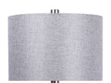 23" Contemporary Metal Table Lamp in Brushed Nickel and Grey Linen Shade from Grandview Gallery B202P224063